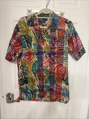 vintage Polo by Ralph Lauren shirt colorful abstract and tribal